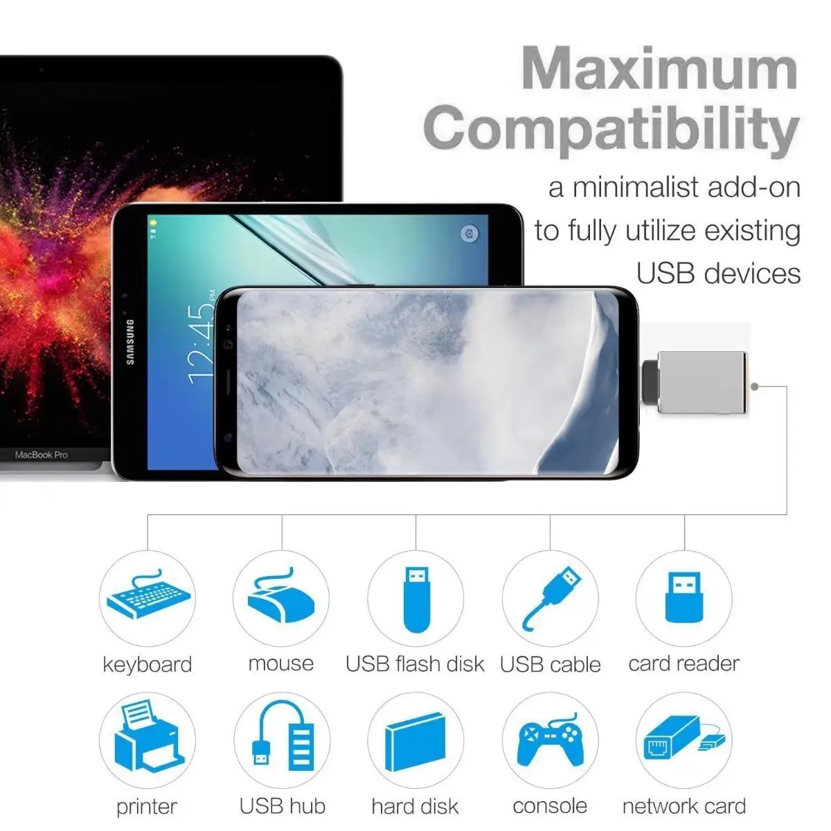 Type-C к USB OTG + USB-C Micro адаптеру для Sony Xperia 1 XZ3 XZ2 XZ1 XZ Premium L1 L2 L3 X Compact XA1 10 Plus XA2 Ultra |