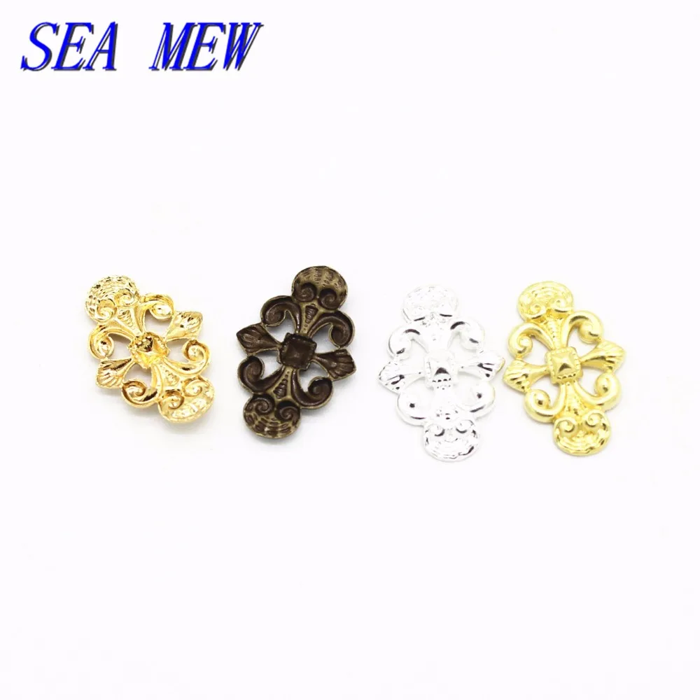 Чайка 12*17 мм модные Медь 7 цветов цветы кусок филигрань Инструменты для