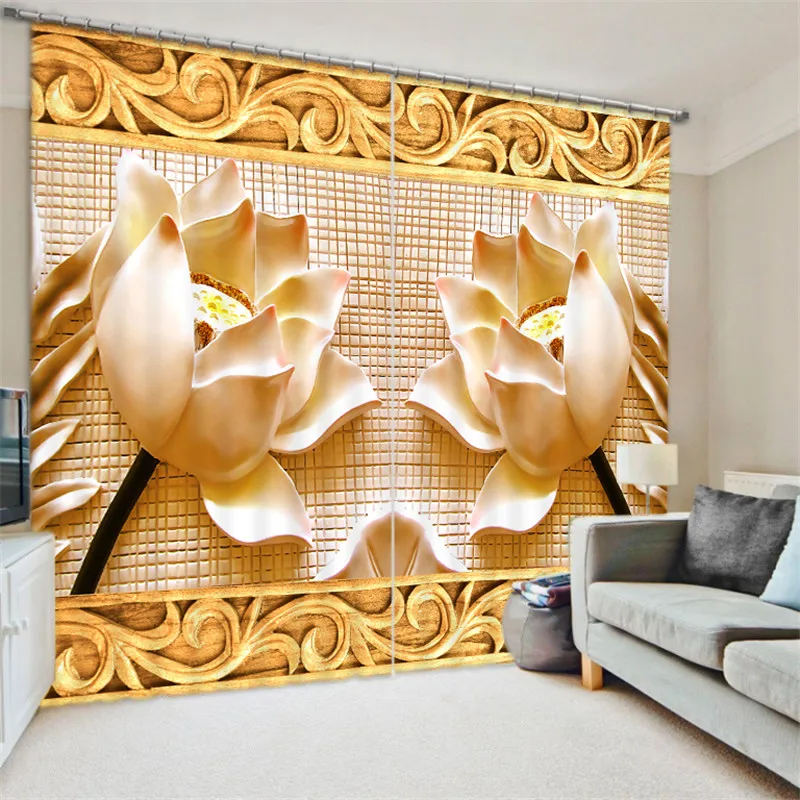 

Curtains window print Luxury Blackout 3D Curtains Decor For Living Room office Bedroom Drapes cortinas Decor Customized size