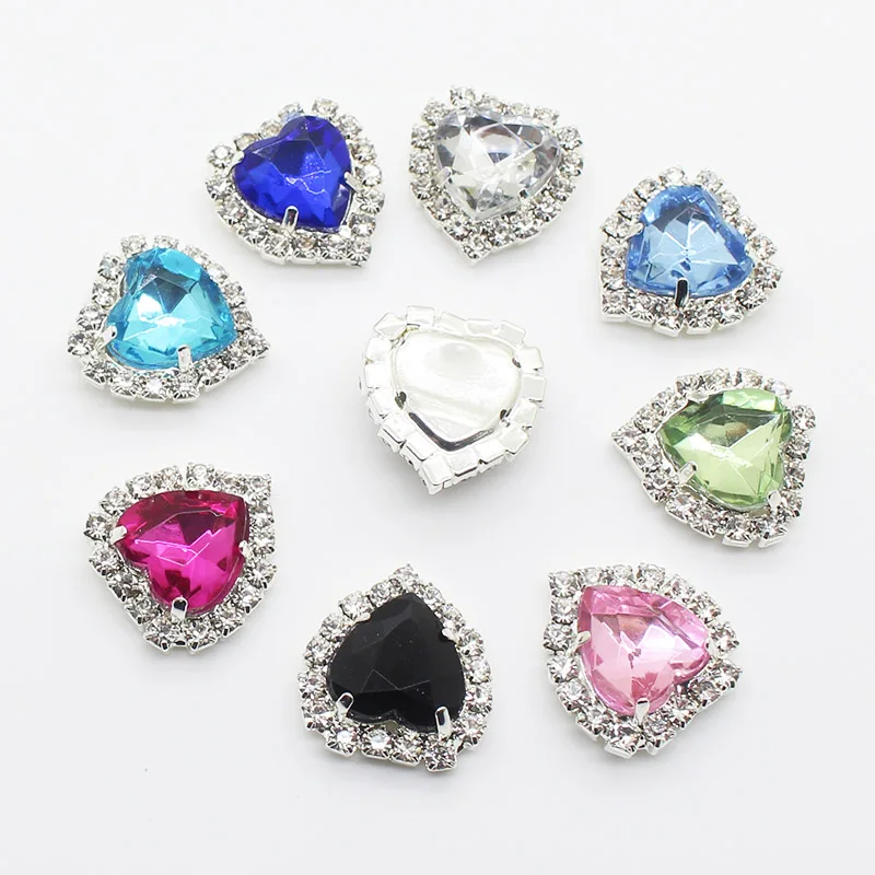 10pcs/lot 18MM Rhinestone Buttons for Craft Handicraft Snap Flat Back Clothing Women Tie Decorative | Дом и сад