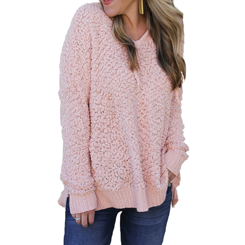 Knitted Autumn Winter 2018 Hooded Sweater Women Lace Up Casual Long Sleeve Slim Pink Top Pullover Jumper Fashion Outerwear | Женская