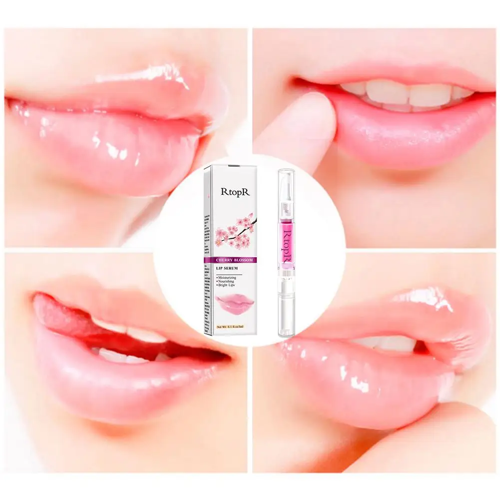 Сыворотка для ухода за губами вишневого цвета увлажнение губ уменьшение тонких