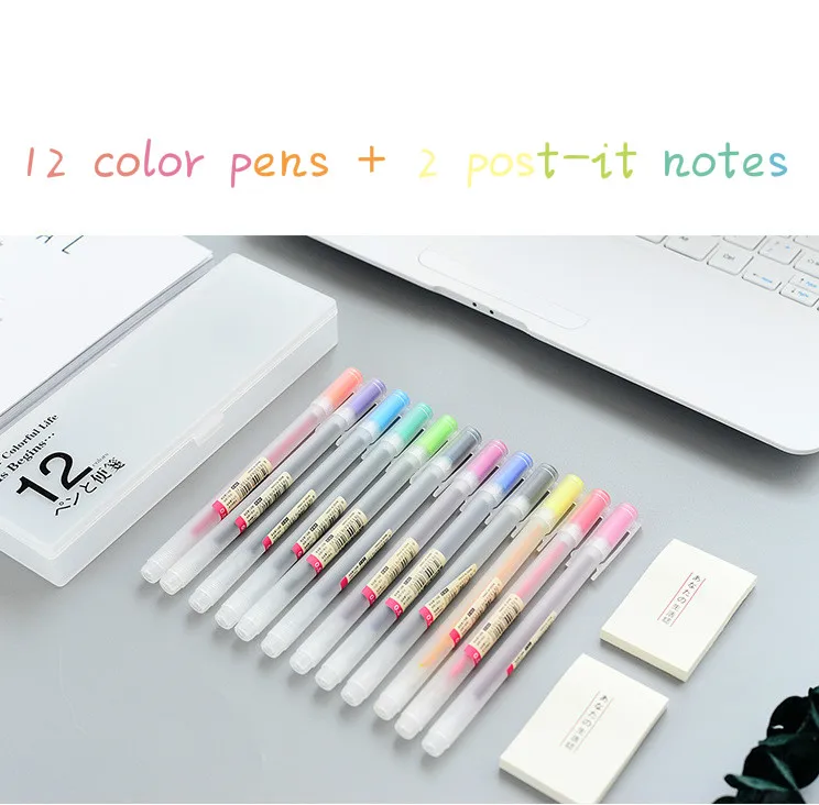 12 шт./лот Muji стиль гелевая ручка 0,5 мм цветная ручка Производитель ручка для школы офиса поставка 12 цветов