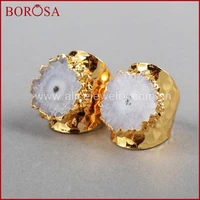borosa hot solar quartz stone bang ring druzy ring color free form fashion drusy rings bang ring g0439