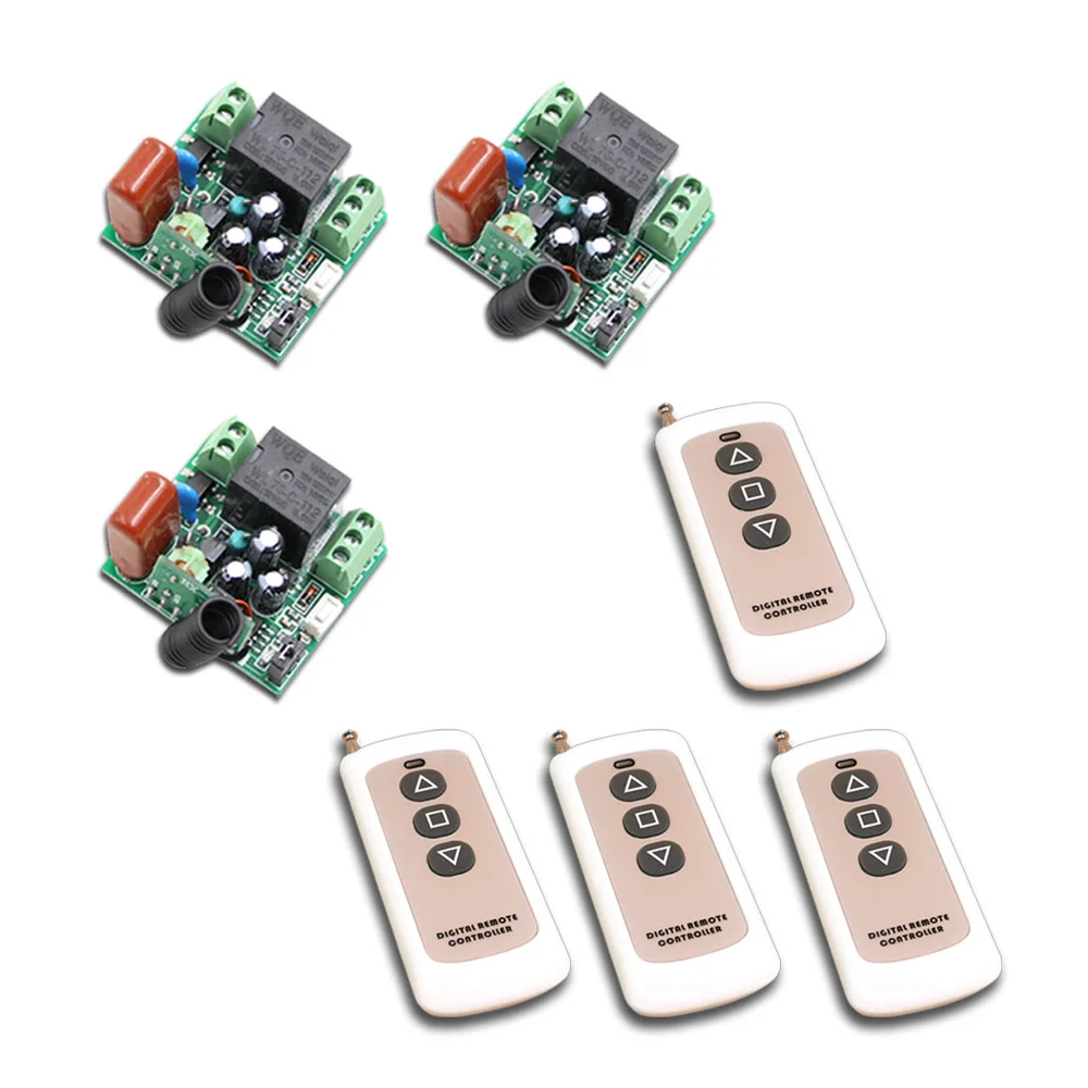 

Беспроводной пульт дистанционного управления AC 220V 1CH 1 CH 10A, приемник 3x с 4-кратным передатчиком 315/433 МГц