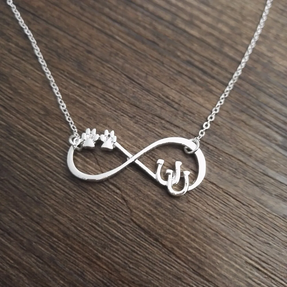 Санлань удача двойная Подкова ожерелье бесконечность ювелирные изделия с