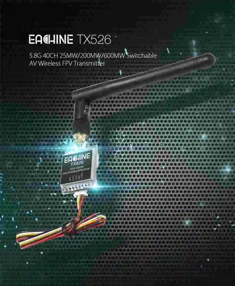 Eachine TX526 5,8G 40CH 25 MW/200 MW/600 MW переключаемый AV беспроводной FPV передатчик RP-SMA женский для квадрокоптера Радиоуправляемый Дрон