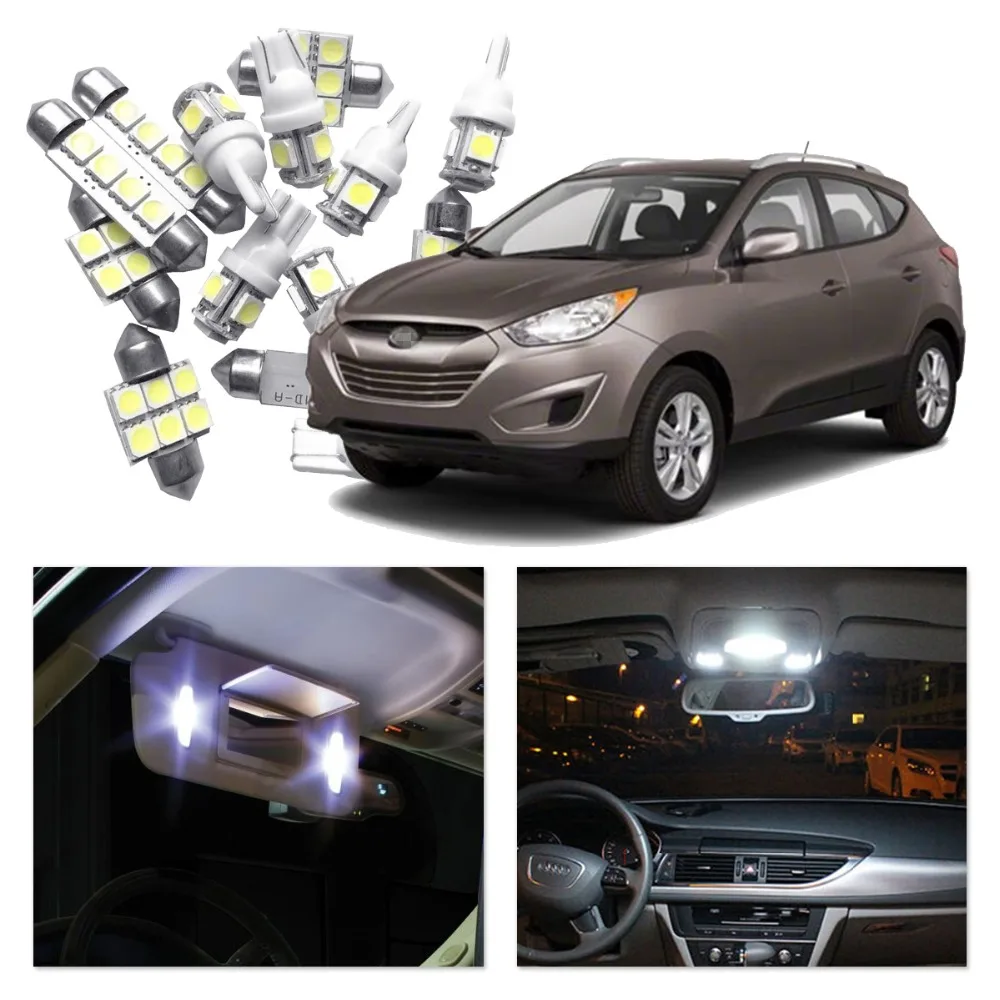 Автомобисветодиодный Светодиодная лампа для Hyundai Tucson 2005 2009 белая красная синяя