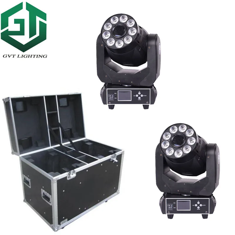 2 шт./лот с flightcase движущейся головкой диско свет 9x18 Вт rgbwa УФ мойка движущаяся