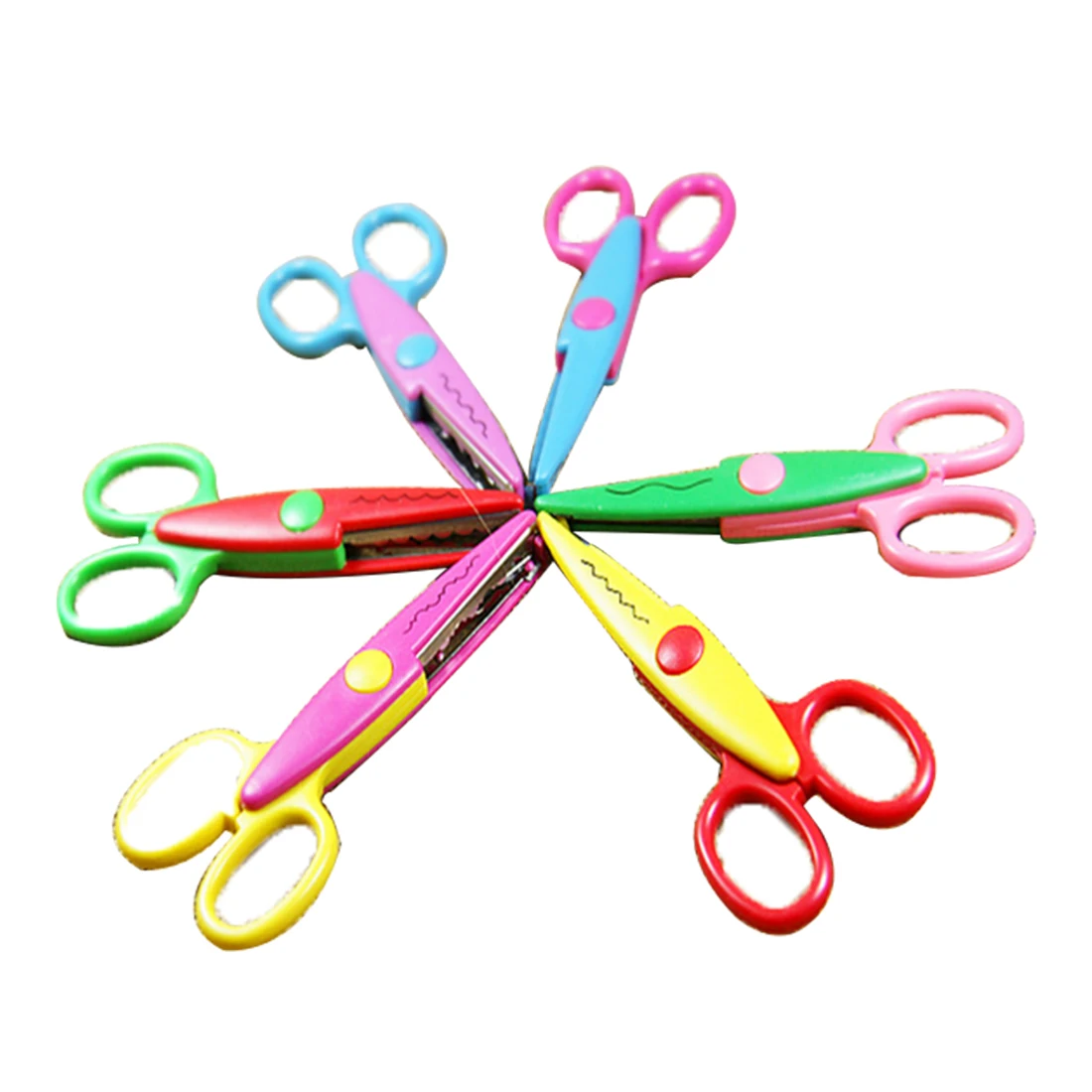 

6 PCS Lace Scissors Metal and Plastic DIY Scrapbooking Photo Colors Scissors Paper Lace Diary Decoration With 6 Patterns