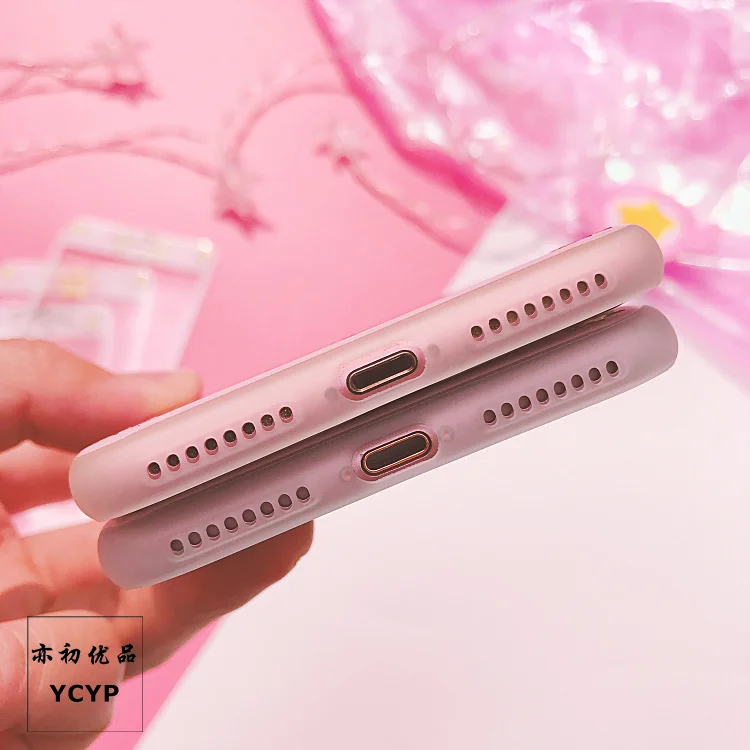 Для iPhone 8 plus-Розовый Жесткий Чехол + пленка из закаленного стекла для iphone X 6 6s plus