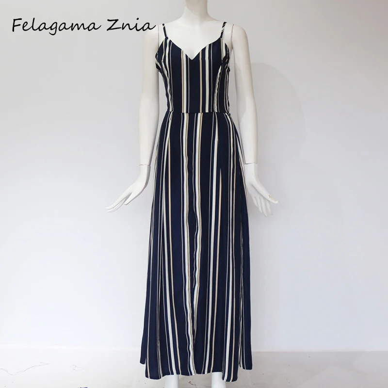 Felagama Znia богемное пляжное женское длинное платье с бантом на бретельках v-образным