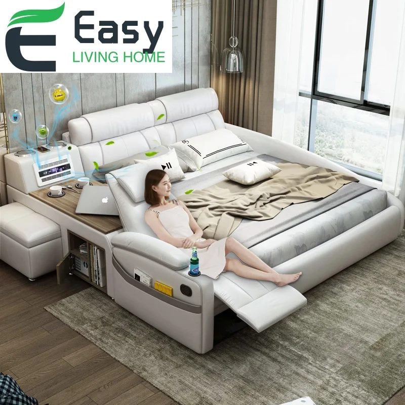 Easylife мебель для дома из натуральной кожи умная мягкая кровать