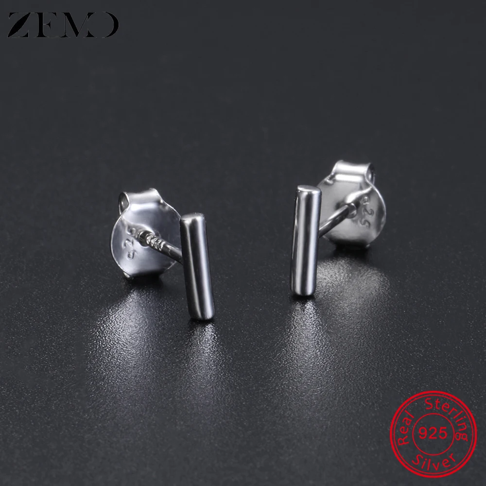 

ZEMO 100% 925 Sterling Silver Stud Earrings for Women Wedding Silver Small Earrings Fine Engagement Jewelry for Girls brincos