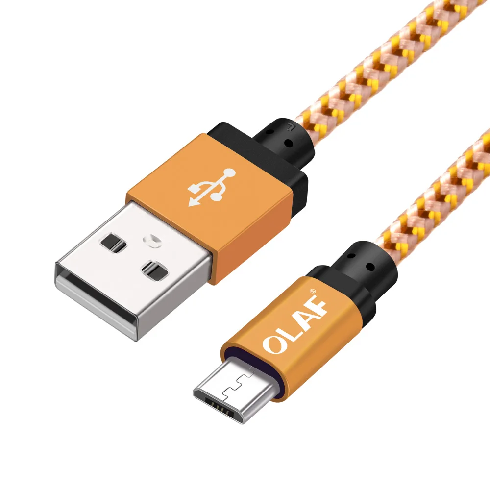 Yellow Олаф Micro USB кабель 1 м 2 м 3 м Быстрый кабель синхронизации данных и зарядки для samsung huawei Xiaomi LG Andriod USB кабель для мобильного телефона - Цвет: Yellow