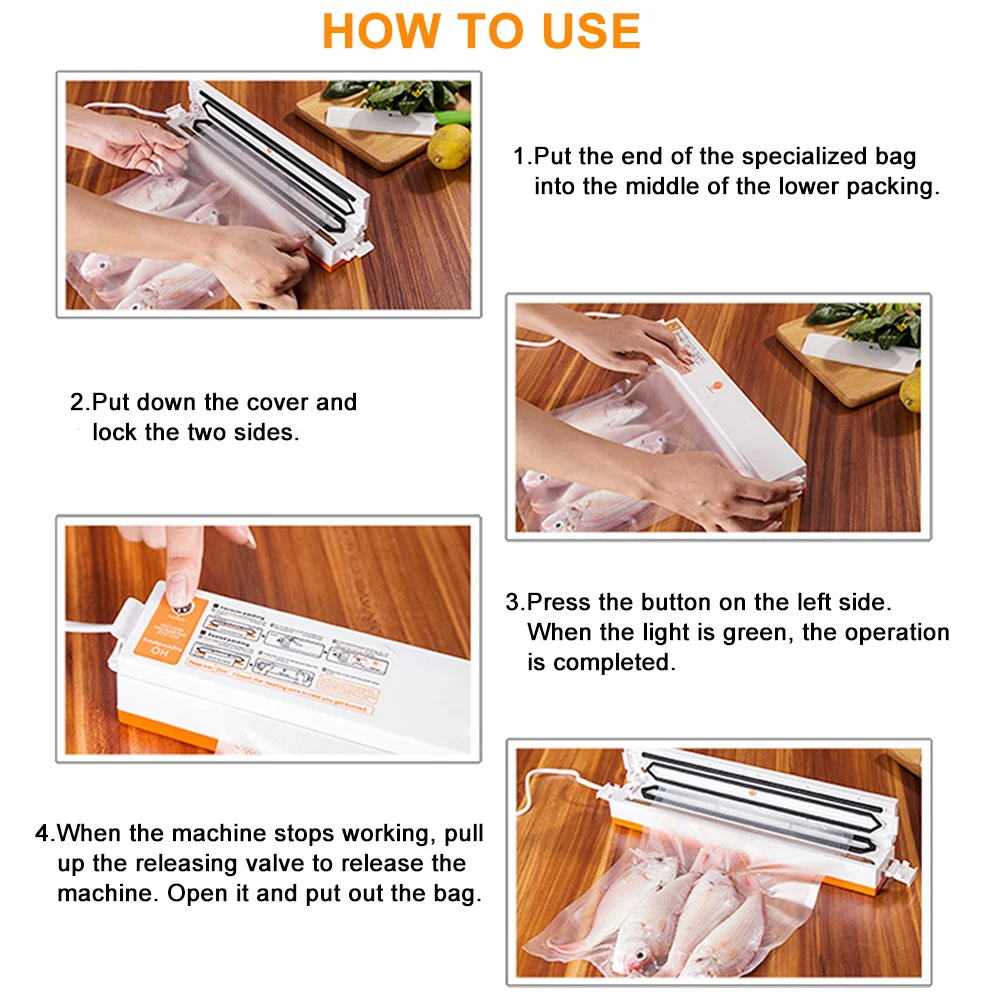 Электрический вакуумный упаковщик 220В/110В бытовой пищевой упаковочная машина