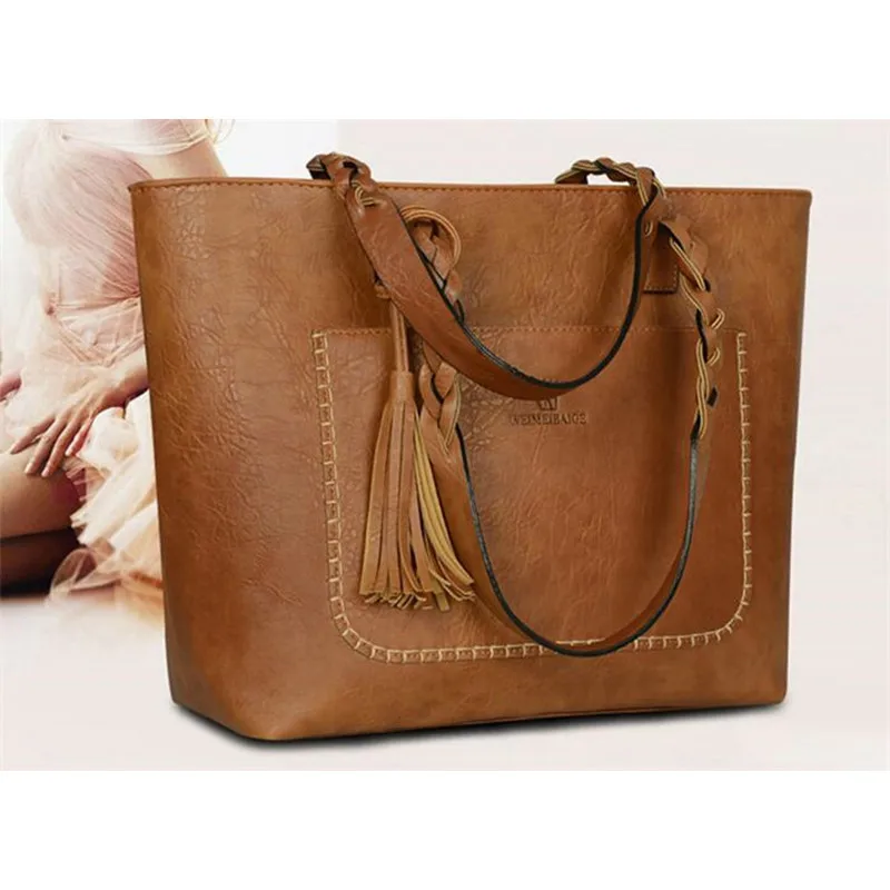 XLY& R, известный бренд, кожаная сумка, Bolsas Mujer, большие винтажные сумки на плечо с кисточками, женская сумка-тоут, кошелек, мешок основной