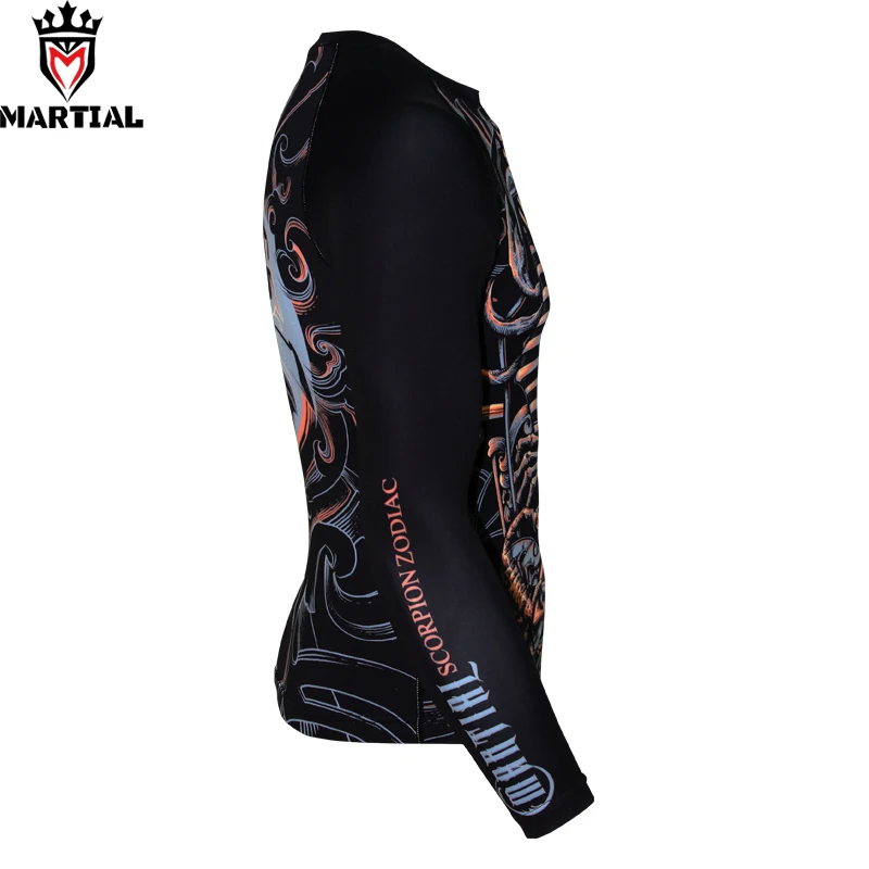 Боевые искусства: скорпион Сублимация mma rashguards bjj Джерси боксерские