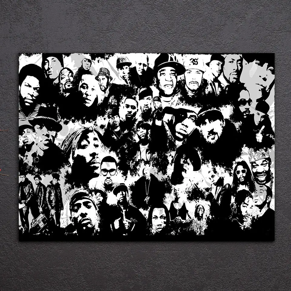 

HD printed 1 piece canvas art old school hip hop painting wall pictures for living room modern free shipping/ NY-7062D