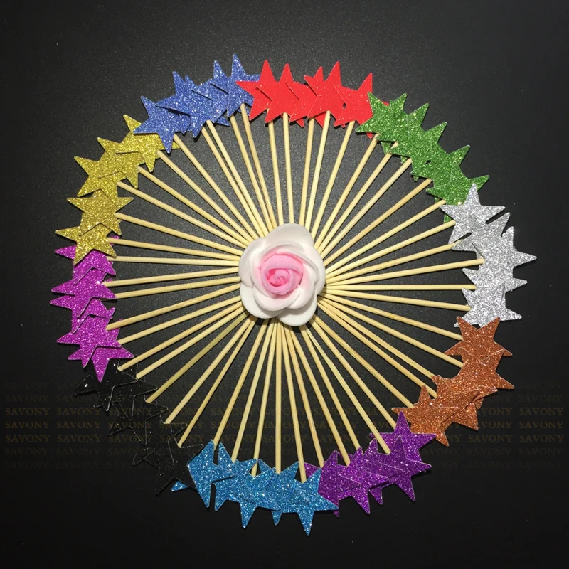 100 шт блестящие 20 мм/30 мм звездочки для кексов вечерние принадлежности маленькие
