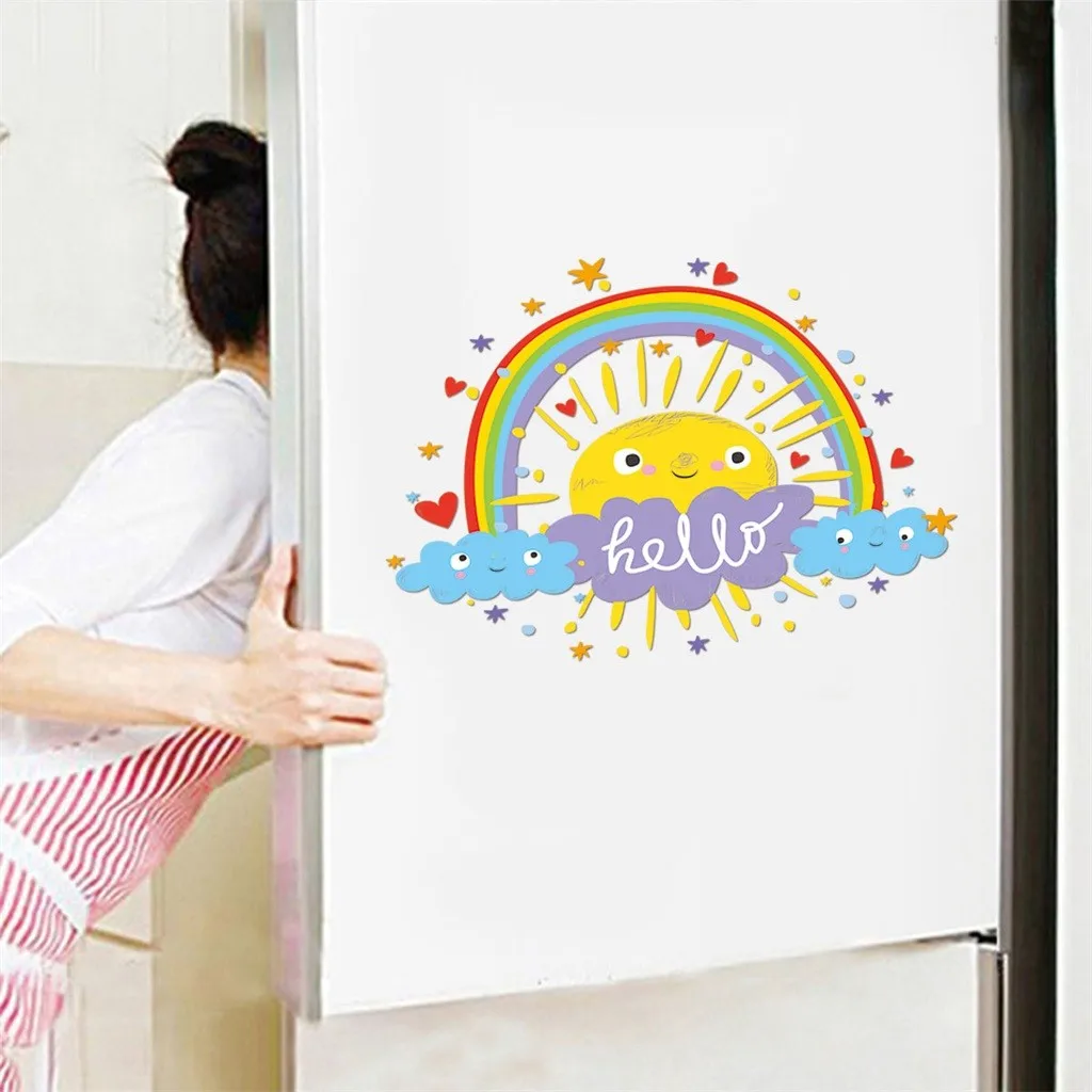 Wall stickers home decoration DIY creative rainbow sun mobile wall decorative window L0426 | Дом и сад