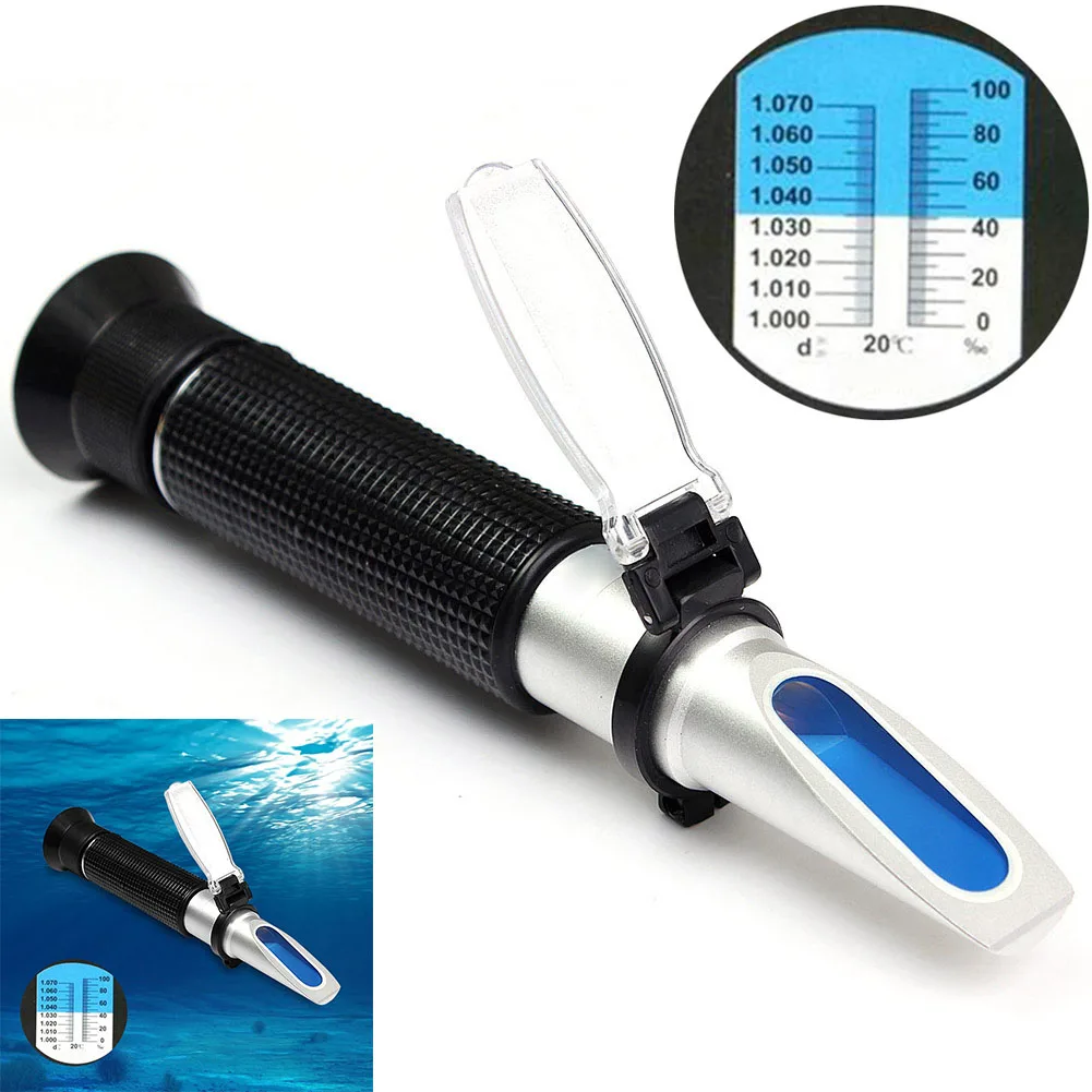 

Salinity Meter Refractometer Dual Scale 1.0 to 1.07 S.G. Salt Tester for Aquarium Seawater FK88