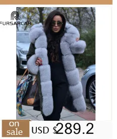 FURSARCAR New Winter Parka Luxury Women Natural Fur Jacket With Real Fox Fur Collar& Cuff Female Fashion Long Parkas Coat