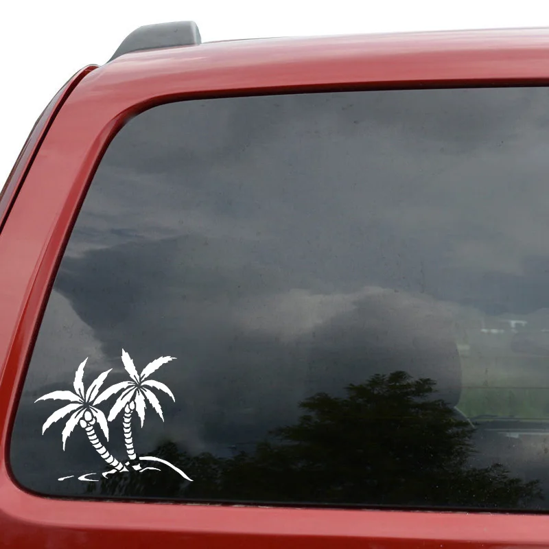 QYPF 17.8cm*14.5cm Simple And True Coconut Tree Newfashioned Vinyl Car Sticker Light Window Decal C18-0493 | Автомобили и