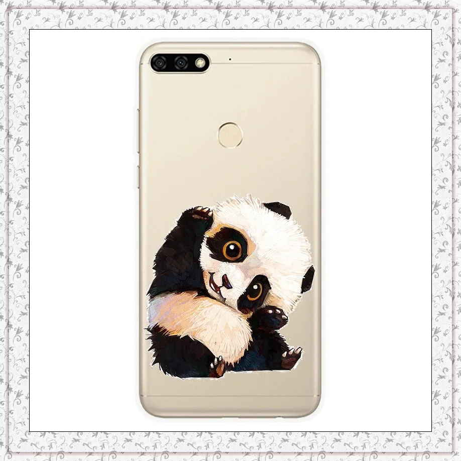 Силиконовый чехол для huawei Honor 7C 5,99 '7A pro 5,7' чехол с милым рисунком кота чехол s для huawei Honor 7 A C 7Apro Fundas Coque - Цвет: panda