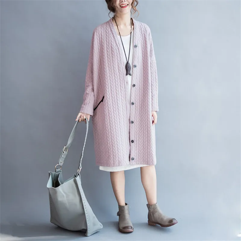 Женская свободная хлопковая куртка кардиган размера плюс 5XL 6XL весна 2017|cardigan jacket