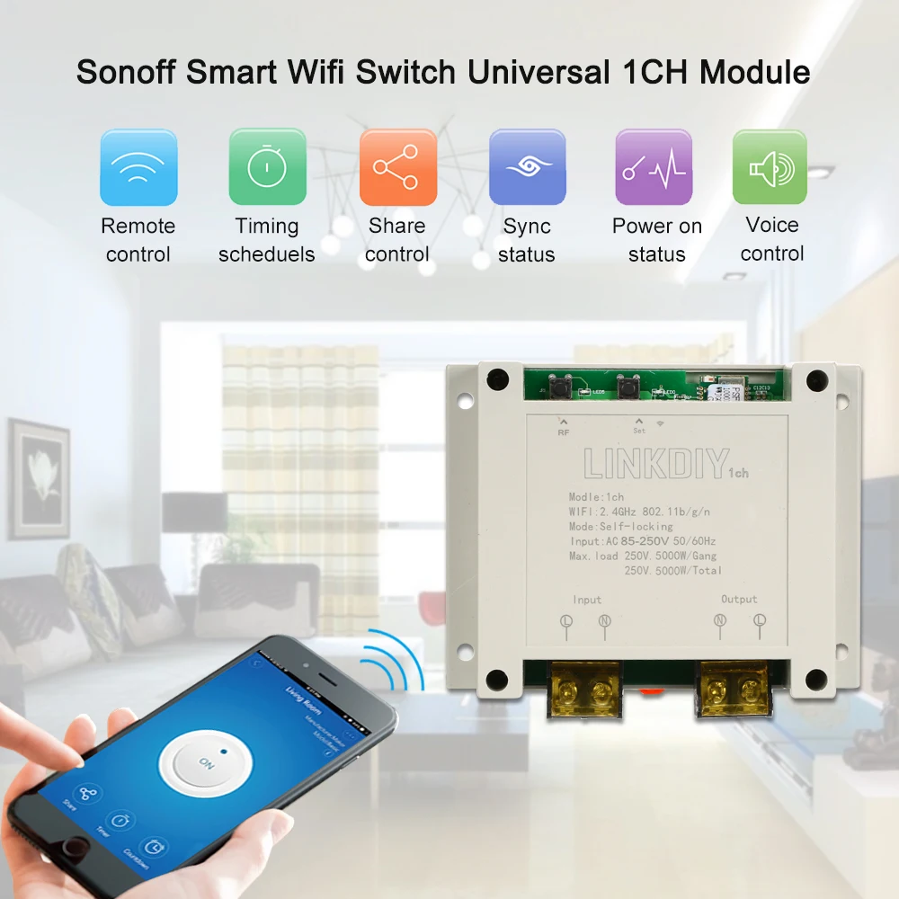 EWeLink умный Wifi модуль 1CH Универсальный DIY дом устройство светильник контроллер