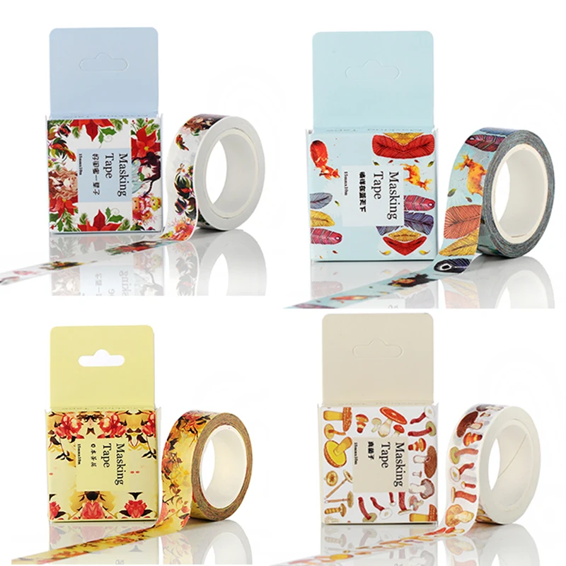 DIY декоративный Односторонний Клей различные узоры лента для декорации Washi может