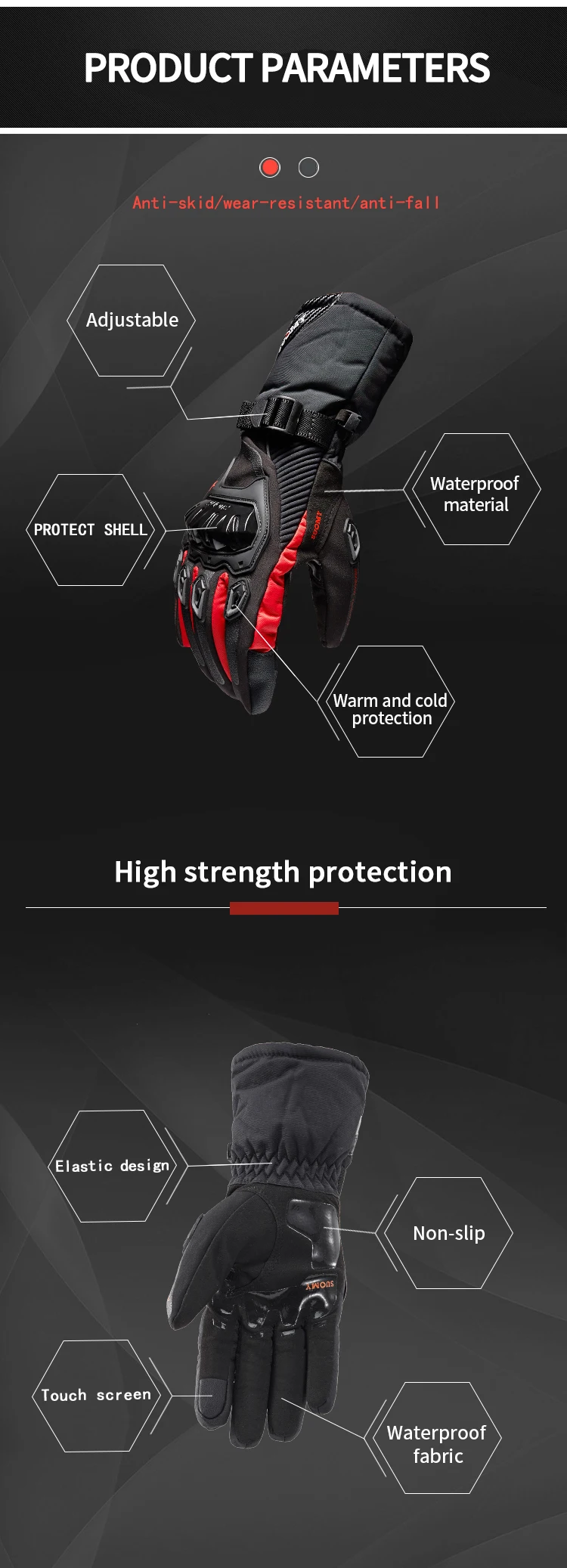 Мотоциклетные Перчатки мужские с сенсорным экраном зимние теплые водонепроницаемые ветрозащитные перчатки Guantes Moto Luvas Motosiklet Eldiveni