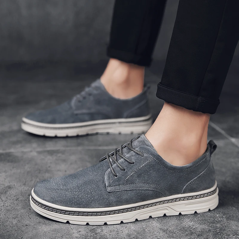 Men's shoes tide pigskin sewing thread breathable soft comfortable foot fashion casual | Обувь