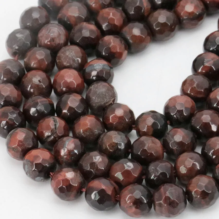 6mm Accessory Crafts Parts Red Tiger Eyes Chalcedony Stone Round Tigereye Beads Faceted 15inch DIY Jewelry Making Fitting Female | Украшения