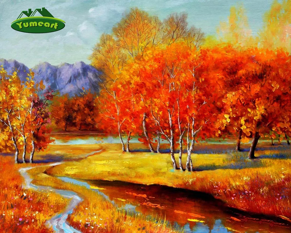 Новый Diy 3d алмазов картина леса Осенняя парусиновая масло Картины Декор для дома