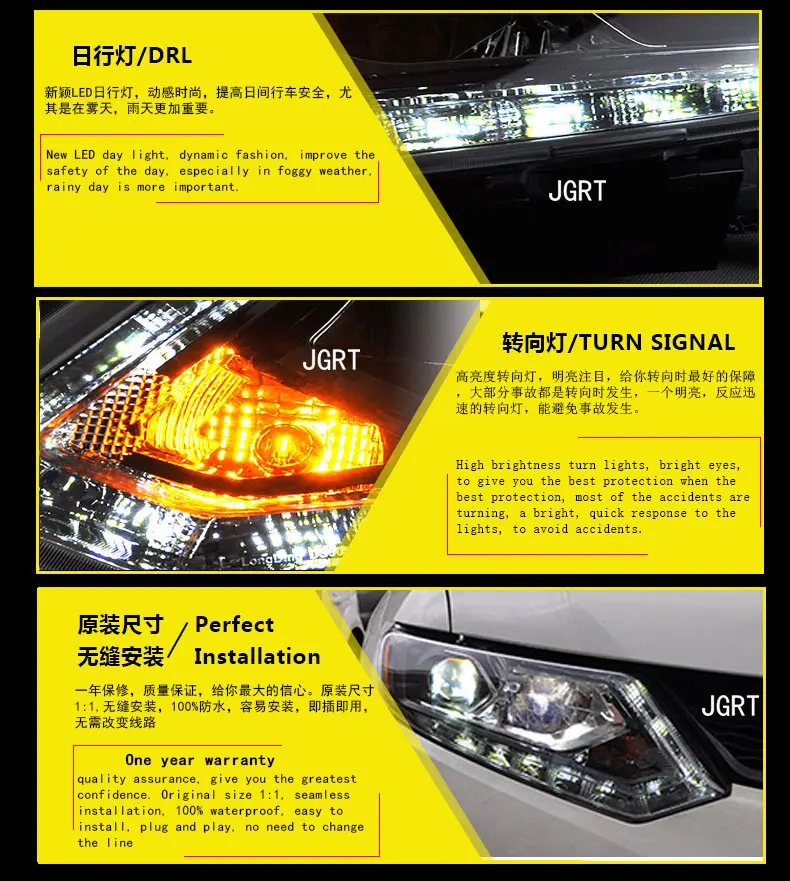 Автомобильный Стайлинг фар в сборе- для Nissan X-Trail douleu Angel Eye светодиодный DRL Объектив двойной луч H7 H7 hid комплект с 2 шт