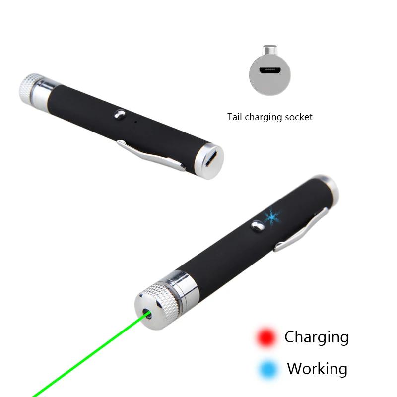 Перезаряжаемая по USB красная/зеленая лазерная указка Звездный Луч ручка со