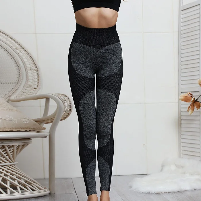 Black legging Леггинсы с высокой талией, спортивные брюки для йоги и фитнеса для женщин, леггинсы для упражнений, бесшовные спортивные женские штаны для тренировок, ZF118 - Цвет: Black legging