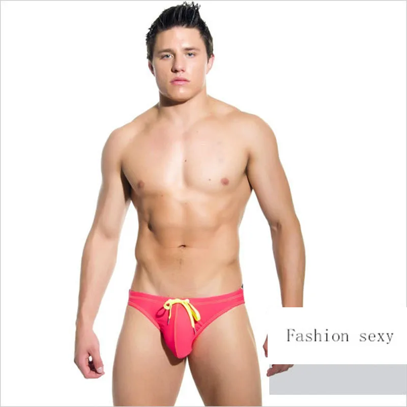 Мужские трусы брифы из нейлона черные слипы пляжная одежда сексуальное нижнее