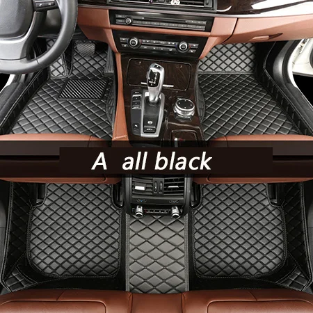 A all black Пользовательские автомобильные коврики для honda accord 2003 2007- городской Джаз crv civic stream elysion spirior insight коврики для автомобилей - Название цвета: A all black