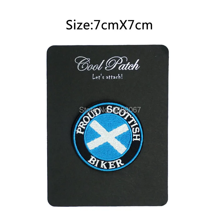 Гордый шотландский Байкерский вышитый патч с шотландским флагом утюгом жилет