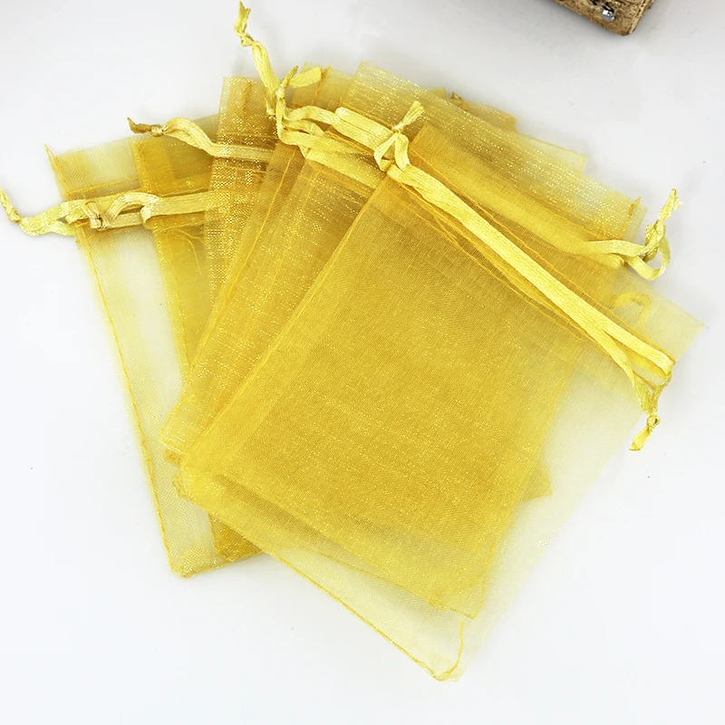 5x7cm Gold Organza Bags Promotional Gifts Customized Logo Custom Gift Saquinho De 100pcs/lot | Украшения и аксессуары