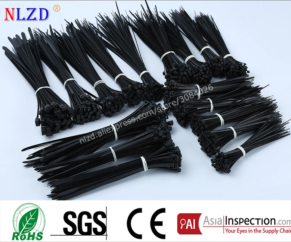 5 2 мм Ширина отсортированные черные кабельная стяжка 100 шт./упак. Пластик ремни