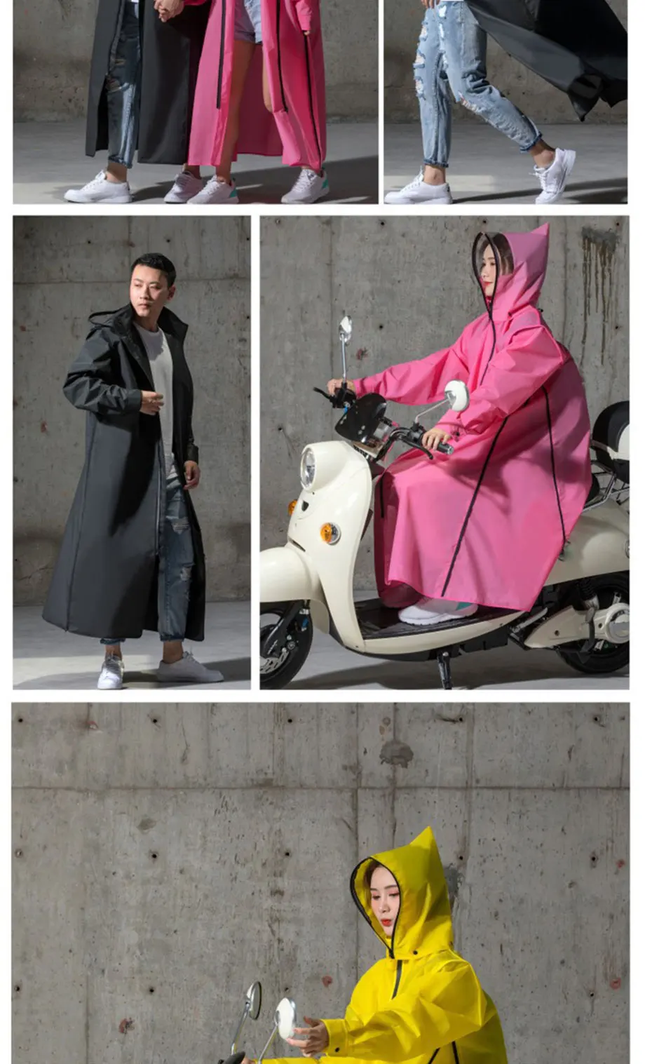 Hot Sale EVA Raincoat Women/Men Zipper Hooded Poncho Motorcycle Rainwear Long Style Hiking Poncho Environmental Rain Jacket