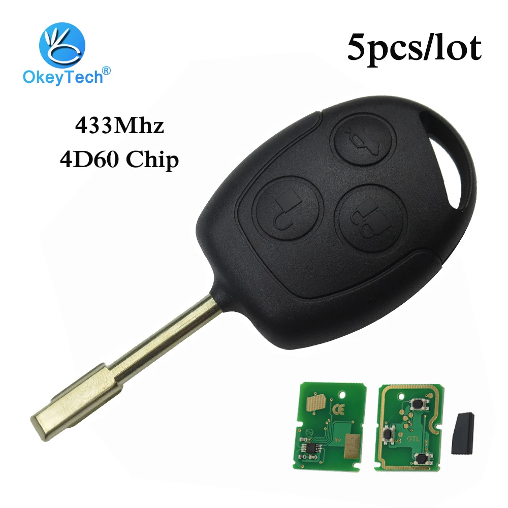 OkeyTech 5 шт./лот пульт дистанционного управления 3 кнопочный Автомобильный ключ для