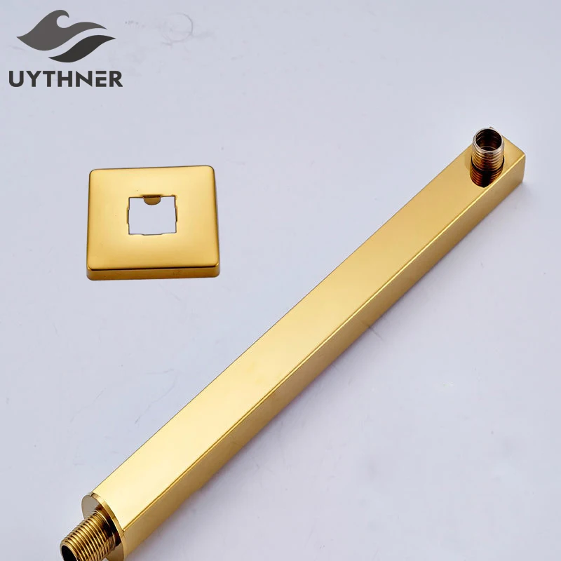 Настенный смеситель для душа 37 см сменная насадка с золотым покрытием|finish| |