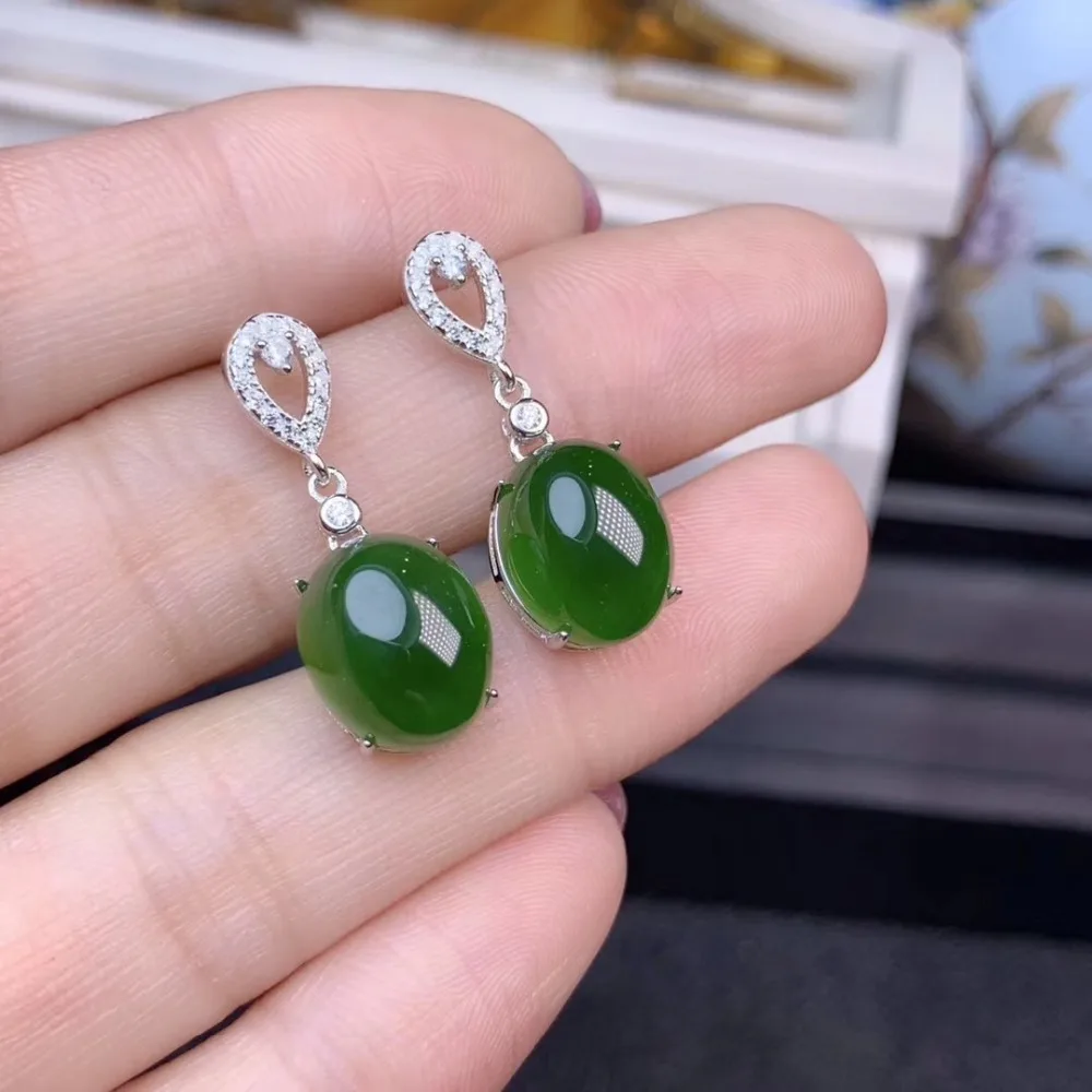 Сорта хотанской (Hetian) серьги с яшмой природной яшмы Бесплатная доставка 925