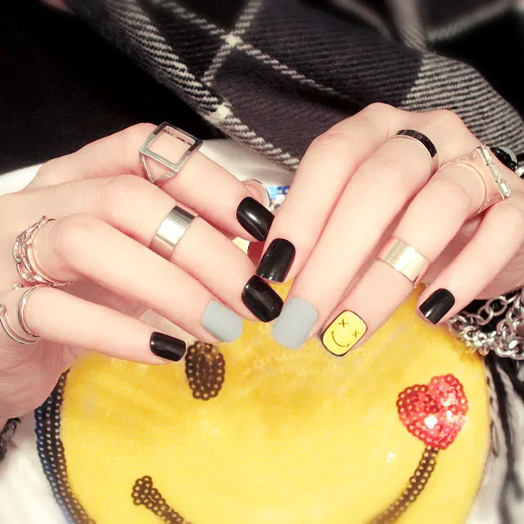 24 шт. накладные ногти с улыбающимся лицом|nails short|false nailsfalse nails short |
