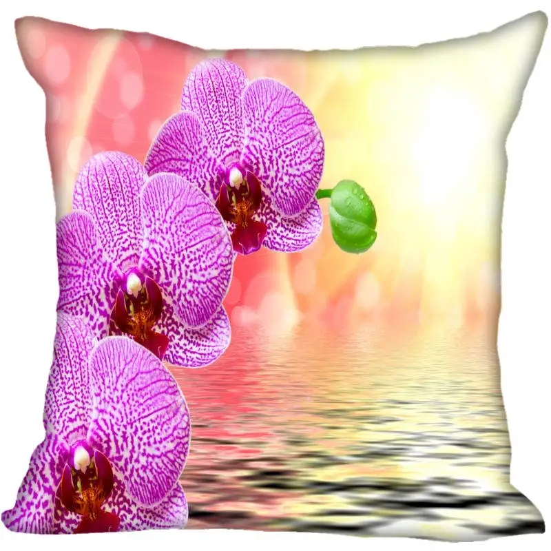 Pillowcase 16 Изготовленный На Заказ Цвет цветок орхидеи квадратная Подушка Чехол на заказ на молнии Наволочка Чехол 40x40,45x45 см(одна сторона - Цвет: Pillowcase 16